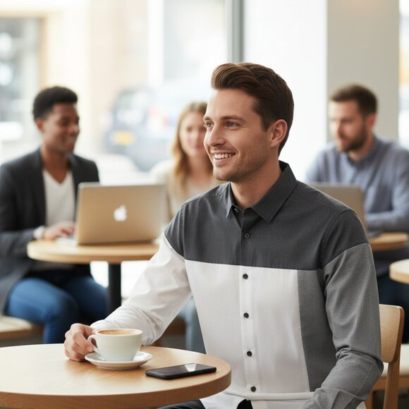 EXPRESS MENS Classic Fit Shirt Long Sleeve Small - Picture 4 of 6